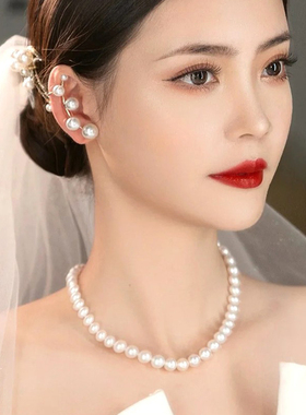 珍珠耳环新娘结婚耳饰轻奢