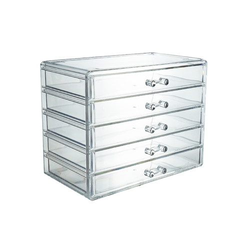 五层五抽屉整理盒护肤品盒子桌面饰品珠宝口红唇膏眉笔刷子收纳盒 - 图3