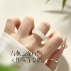 Natural Xinjiang Hotan jade mutton fat white jade ring jade ring tail ring seed material jade ring finger male and female couple ring