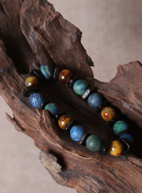 FHSTUDIO原创独立设计流浪地球配色禅意沉香木手镯手串