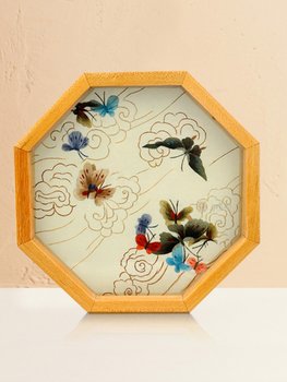 Yifei Xiang embroidery ມື embroidery ຫ້ອງດໍາລົງຊີວິດຫ້ອງນອນຫ້ອງນອນເຮືອນປະດັບ octagonal ເຄື່ອງປະດັບຈີນງ່າຍດາຍຂອງຂວັນ