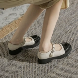 [玛丽珍女鞋夏季薄款2021新款浅口珍珠高跟复古jk小皮鞋粗跟单鞋女]