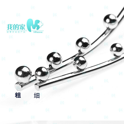 上墙七珠钉墙弯挂钩方管金属带珠壁挂槽板服装店正挂加粗内衣架钩 - 图1