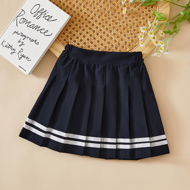 女童校服裙儿童百褶裙半身裙春秋大童小学生学院风裙子藏蓝色短裙,淘宝优惠券,粉丝福利购,淘宝优惠卷