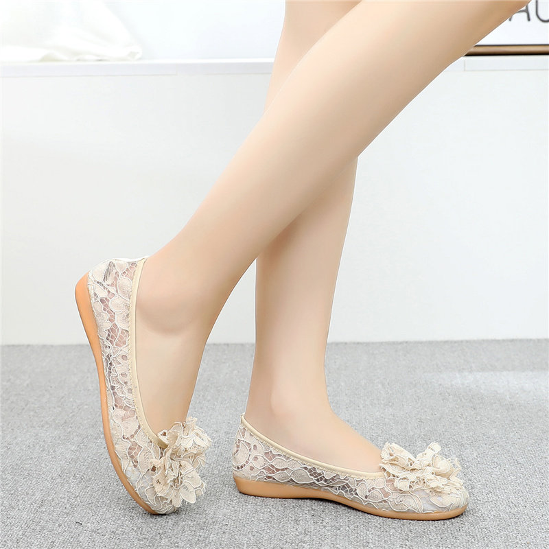 渔夫鞋老北京布鞋女平底软底孕妇鞋夏季透气蕾丝镂空豆豆女鞋网鞋,淘宝优惠券,粉丝福利购,淘宝优惠卷