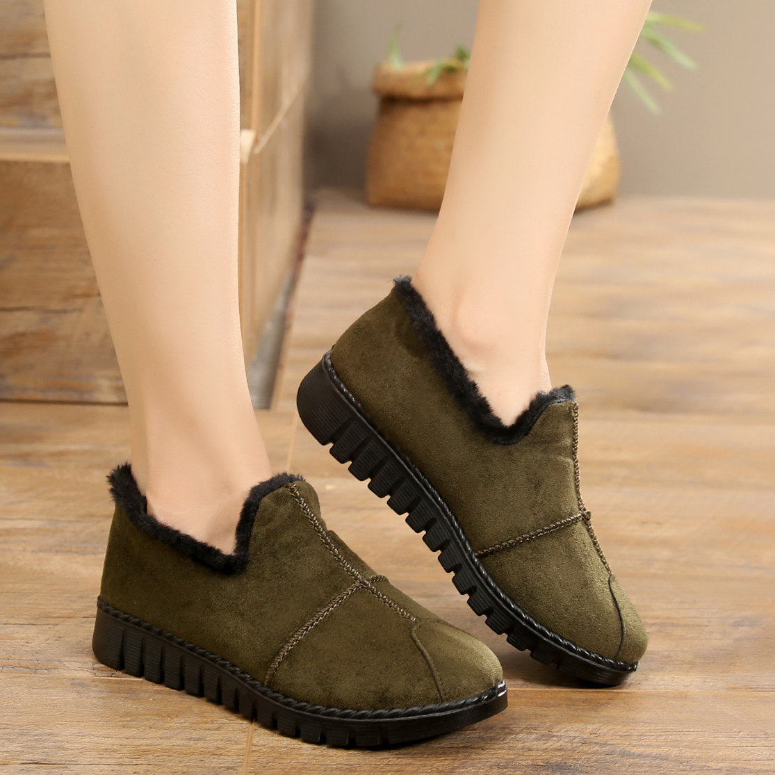 2025秋冬季老北京布鞋豆豆女鞋加绒韩版平底休闲鞋棉鞋黑色工作鞋,淘宝优惠券,粉丝福利购,淘宝优惠卷