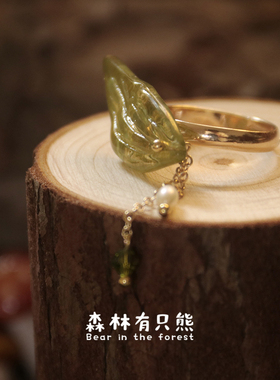 森林有只熊小清新开口戒指流苏