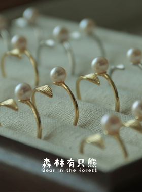 戒指珍珠简约气质女小众925银
