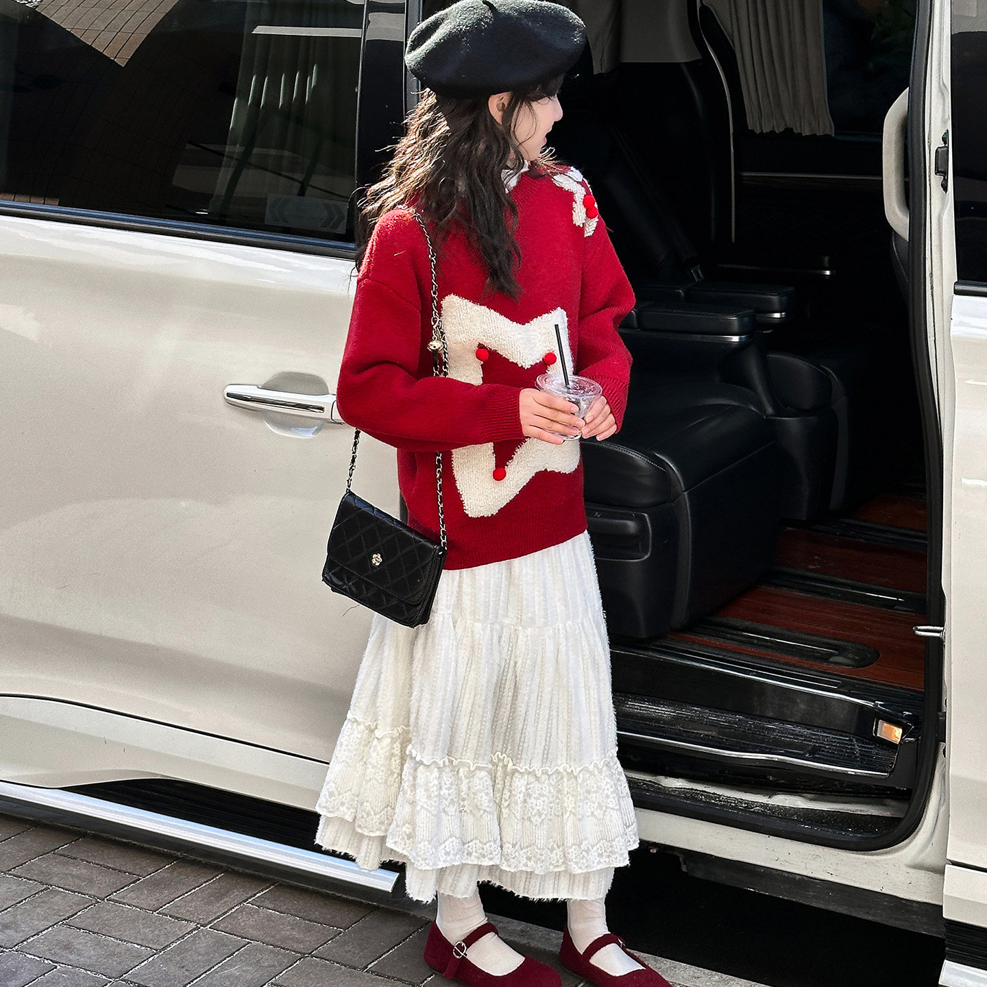 女童甜美花边半身裙2025秋冬装新款百搭中长款蕾丝裙女大儿童裙子,淘宝优惠券,粉丝福利购,淘宝优惠卷