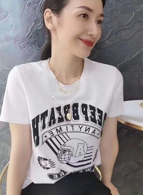 季阿玛施新颖金色树叶吊坠镶钻珍珠链条项链三条组合T恤衬衣项链