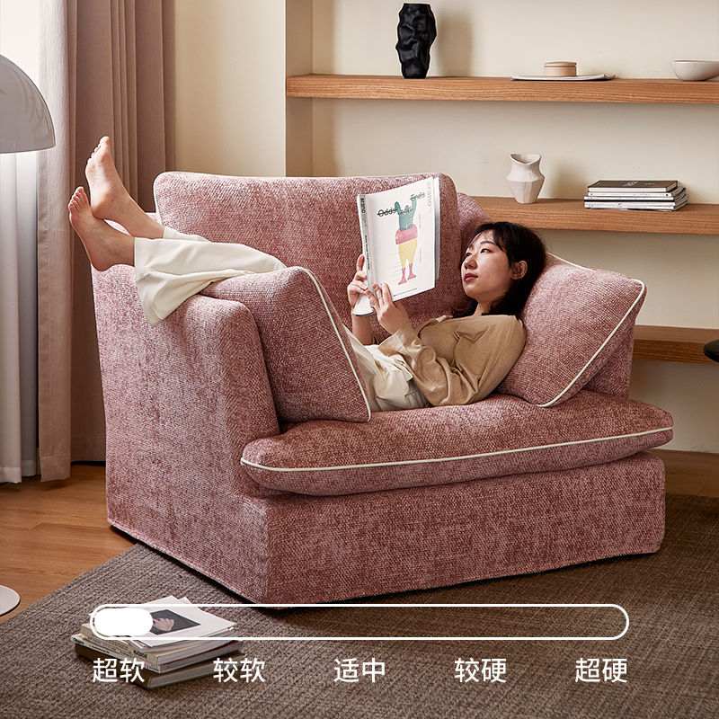 山竹单人可拆洗沙发床贵妃日光榻2024新款小户型布艺沙发客厅 - 图0