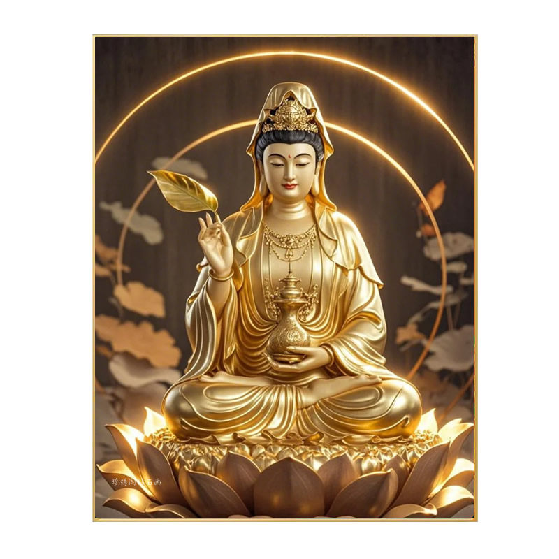 2026新款钻石画金身观世音佛像贴砖石秀十字绣点钻画赐福菩萨家用,淘宝优惠券,粉丝福利购,淘宝优惠卷