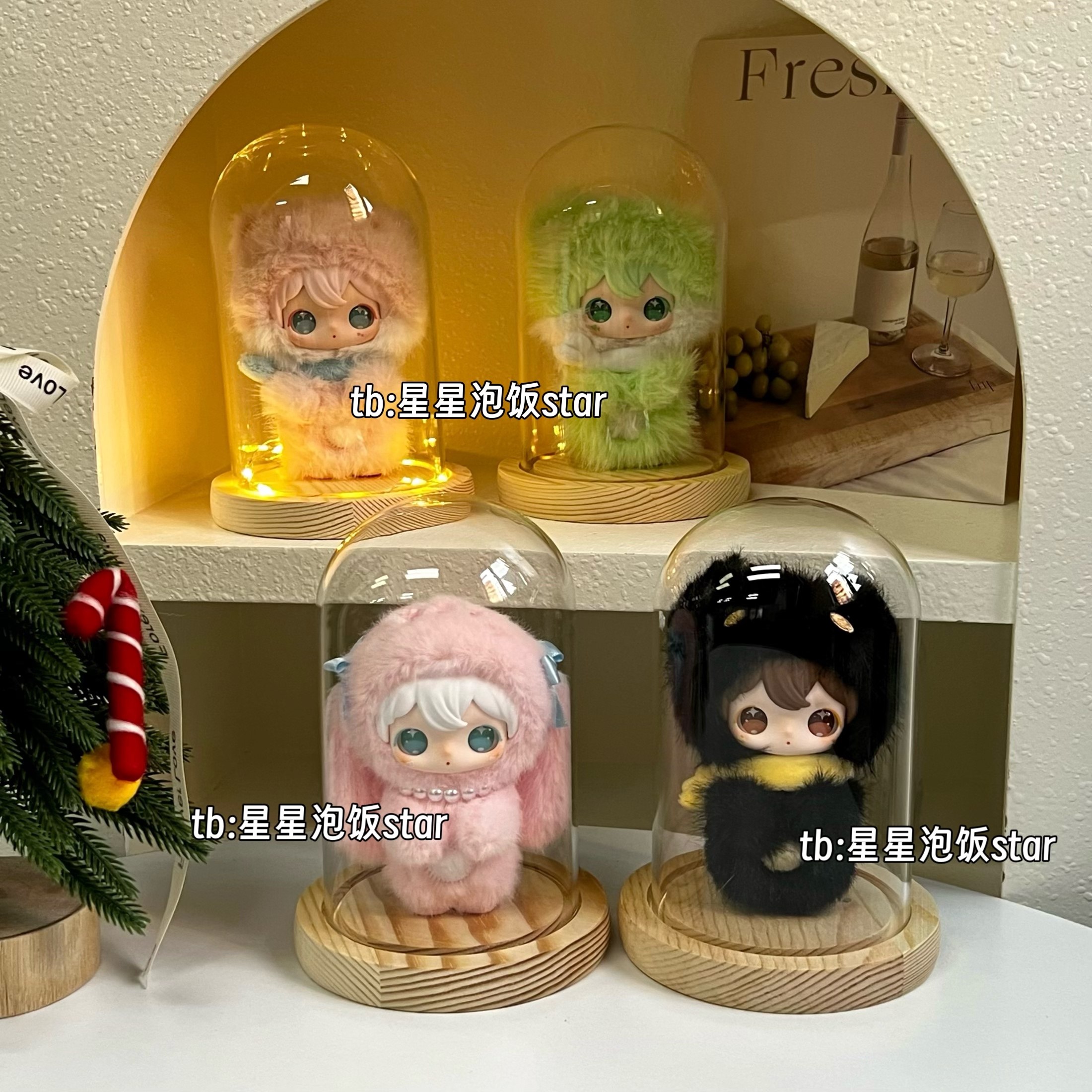 田栩宁兔闪闪二代玻璃保护罩摆件防尘展示盒手办盲盒10cm娃防尘罩,淘宝优惠券,粉丝福利购,淘宝优惠卷