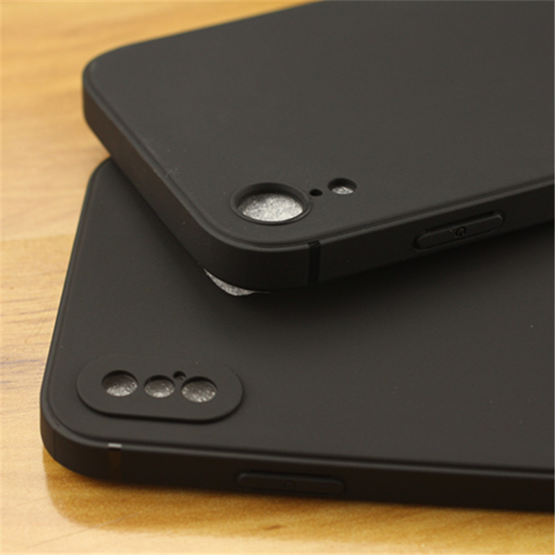 适用iphone13 pro max苹果12 11 mini直边磨砂手机壳黑色保护胶套 - 图0