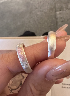 纯银精工999.9活口戒指莲花设计感银饰复古文艺首饰批发