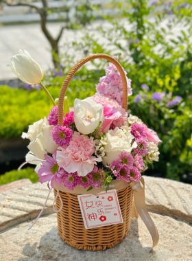 藤编手提插花花艺手工编织花店柳编花篮客厅摆件花篮子伴手礼