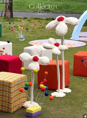 情人节新年ins布艺花朵网红拍照打卡道具店铺橱窗装饰摆件布置景