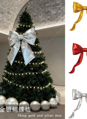 新年春节日金银亮面蝴蝶结店铺橱窗装饰布置摆件网红拍照打卡陈列