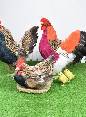 仿真公鸡超市摆件模型