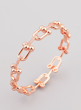 新品简约微镶钻气质女士手环时尚小众手镯饰品跨境网红热款