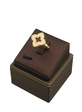 波西米亚气质幸运草饰品三件套镂空光身耳坠项链戒指小奢首饰套装