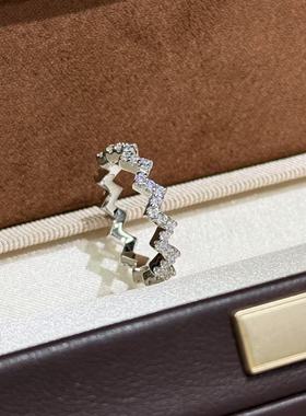 S925纯银 z字型波浪戒指叠戴简约百搭气质个性设计感