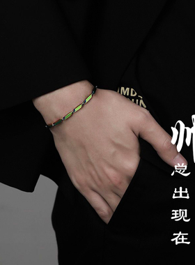 【让帅更帅】高级感炫彩菱形竹节项链手链 不掉色不怕水性感钛钢