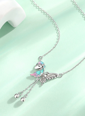S925纯银马背蝶舞项链新中式礼物