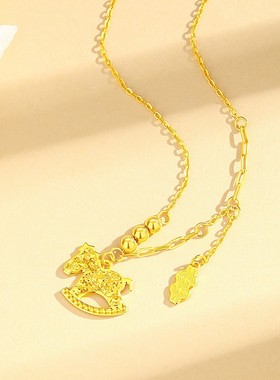 S925纯银马上有钱项链新年礼物女