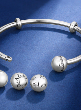 S925纯银开口手镯素圈手环女礼物