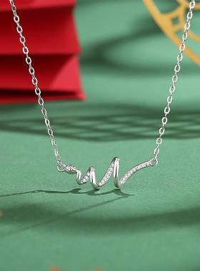 S925纯银波纹灵蛇项链蛇年送女友