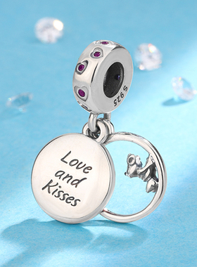 S925银米奇吊饰手链手镯潘家珠子