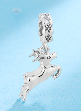 吊坠纯银抗氧化女不过敏小鹿串珠