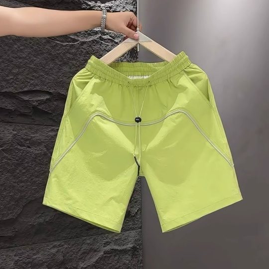 轻奢高端白色休闲短裤男款时尚五分裤2025夏季新款男士沙滩大裤衩