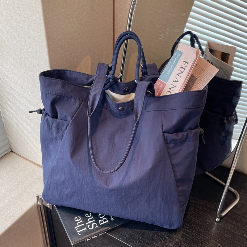 红色尼龙帆布包包女大容量上课通勤手提袋简约休闲百搭单肩托特包,淘宝优惠券,粉丝福利购,淘宝优惠卷