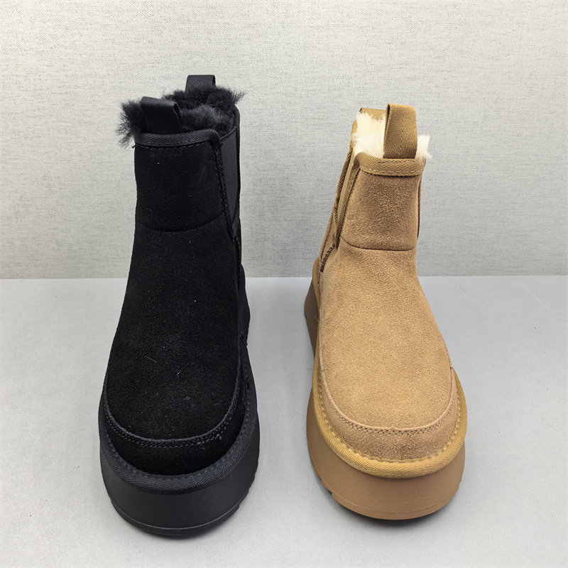 工厂直销2025冬款女鞋圆头厚底羊毛口雪地靴女靴子短靴外贸鞋裸靴,淘宝优惠券,粉丝福利购,淘宝优惠卷