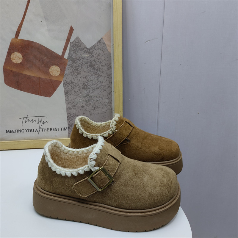 工厂直销2025冬款女鞋圆头厚底加绒增高防滑勃肯鞋外贸鞋女勃肯鞋,淘宝优惠券,粉丝福利购,淘宝优惠卷