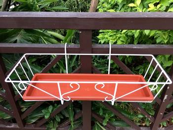 ງ່າຍດາຍລະບຽງ railing flower rack ກໍາແພງຕິດ railing hanging flower rack ທາດເຫຼັກ balcony hanging flower rack balcony succulent rack ດອກໄມ້