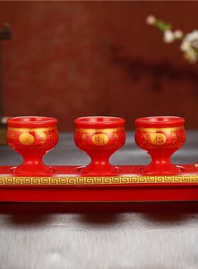 佛具用品佛堂文武财神关公进宝供具套装财神香炉供酒杯包邮