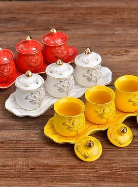 陶瓷供水杯供佛杯家用供奉仙家财神爷酒杯供茶杯敬神供杯佛具用品