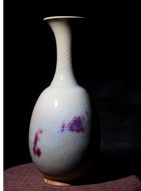 禹州神垕钧瓷礼品国礼窑变花瓶晓峰窑煤柴混烧工艺品客厅摆件中式