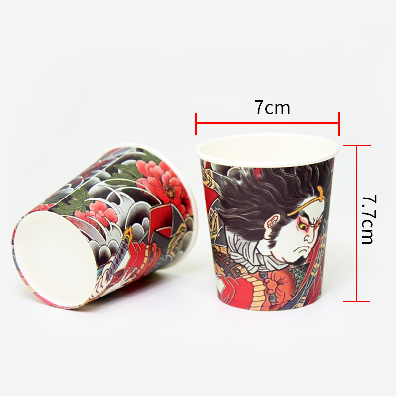 纹身涮针纸杯超大号色料杯200ml/个性清洗纸杯50PCS图案美妆工具-图2