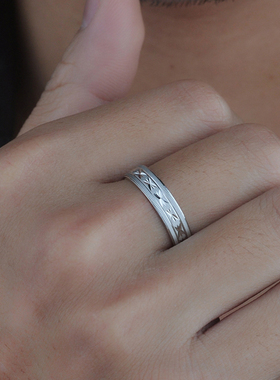 s925戒指男士霸气单身白银日韩