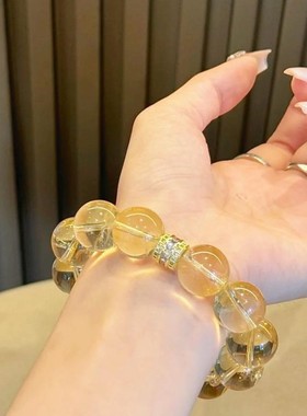 【千金】天然水晶手串 黄水晶手链 柠檬黄手串 手链轻奢高级感