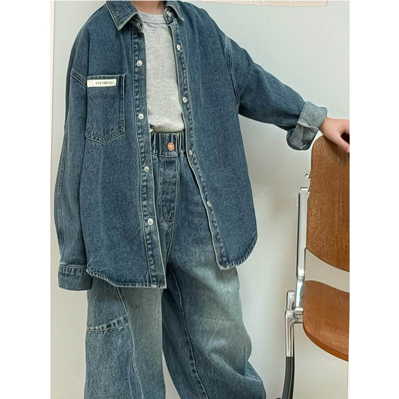 男女童牛仔衬衫2025秋装新款儿童洋气时髦长袖衬衣中大童百搭上衣,淘宝优惠券,粉丝福利购,淘宝优惠卷