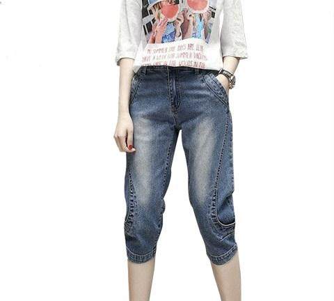 。美素芙六分裤女bf风潮嘻哈牛短裤 mysoulfor牛仔裤