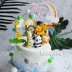 Baking Cake Decor Panda Hươu cao cổ Tiger mềm gốm búp bê trang trí rừng Baby Animal Plugin - Trang trí nội thất