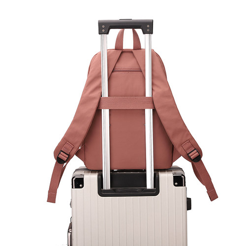 KVKY新款双肩包女牛津布大容量学生出行简约书包尼龙防水旅行背包 - 图1