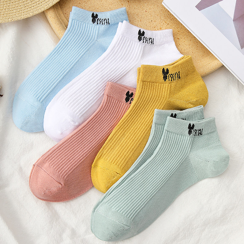浪莎夏天纯棉浅口可爱日系全棉船袜 浪莎启元短袜
