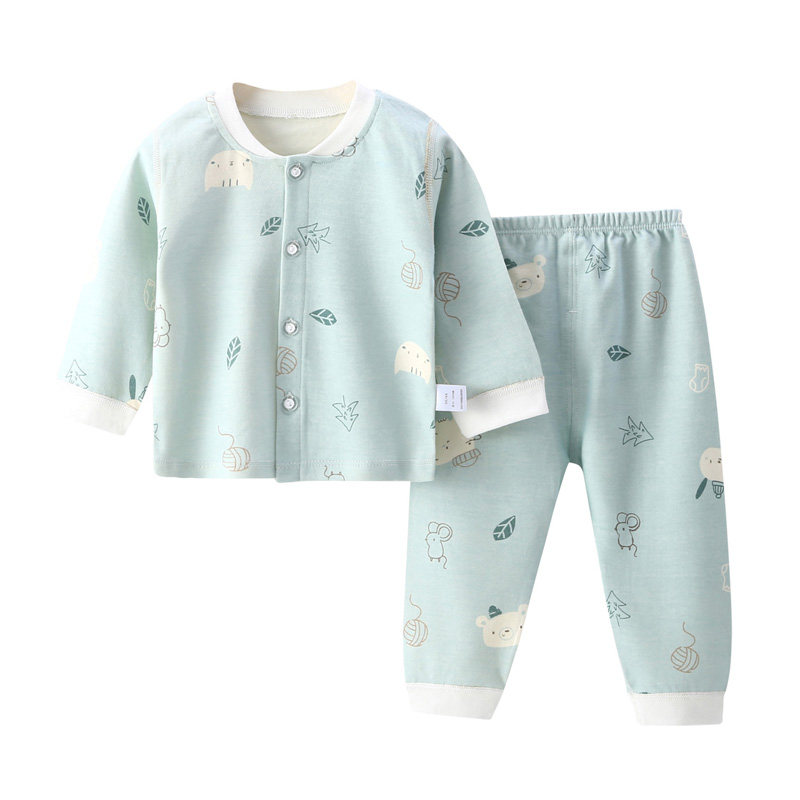 婴儿开衫薄款纯棉秋衣裤开档套装0-2岁男女宝无骨内衣长袖打底衣,淘宝优惠券,粉丝福利购,淘宝优惠卷